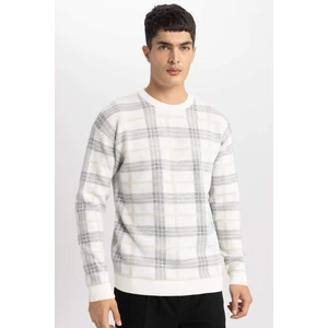 Regular Fit Bisiklet Yaka Desenli Triko Kazak Y0619AZ24SP