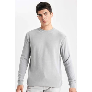 Standart Fit Normal Kesim Bisiklet Yaka Basic Düz Triko Kazak B7763AX24SP
