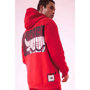 DeFactoFit NBA Chicago Bulls Standart Fit Kapüşonlu Cepli Sweatshirt B3884AX24SP