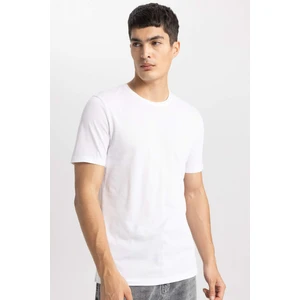 Slim Fit Dar Kesim Bisiklet Yaka Modal Karışımlı Pamuklu Basic Düz Kısa Kollu Beyaz Tişört M6606AZ24SP