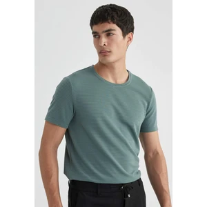 Slim Fit Dar Kesim Bisiklet Yaka Kısa Kollu Basic Düz Tişört M6608AZ24SP