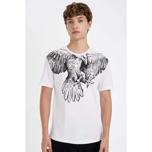 Regular Fit Bisiklet Yaka Baskılı Kısa Kollu Tişört B8485AX24SM