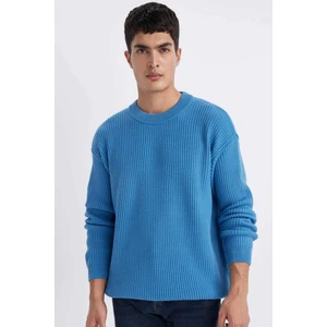 Oversize Geniş Kalıp Bisiklet Yaka Basic Düz Triko Kazak B9718AX24SP