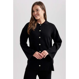 Regular Fit Polo Yaka Düğmeli Triko Hırka B9881AX23WN