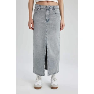 Long Fit Yırtmaçlı Uzun Boy Jean Etek B9847AX24SP