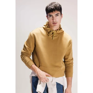 Regular Fit Kapüşonlu Kanguru Cepli İçi Yumuşak Tüylü Basic Düz Sweatshirt X8283AZ23AU
