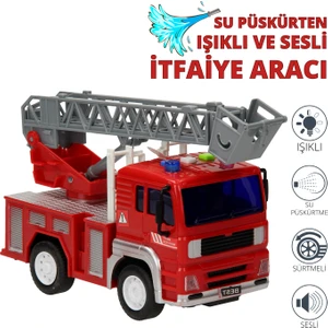 Işıklı, Seslı  ve Su Atıcılı Oyuncak Itfaiye Aracı 1:20