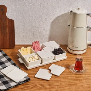 13 Parça Tepsili Dikdörtgen Kahvaltılık