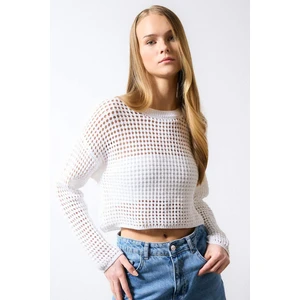 Regular Fit Bisiklet Yaka Kroşe Triko Kazak T4513AZ24SP