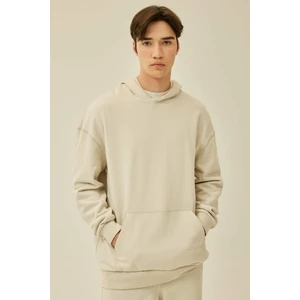 Comfort Regular Fit Rahat Kalıp Kapüşonlu Kanguru Cepli Basic Düz Sweatshirt B4446AX24SP