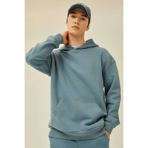 Comfort Regular Fit Rahat Kalıp Kapüşonlu Kanguru Cepli Basic Düz Sweatshirt B4446AX24SP