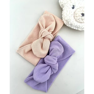 - 2'li Bebek - Bandana Seti - Mor - Vizon