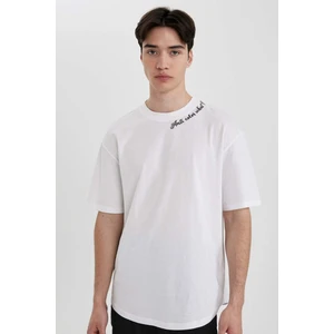 Boxy Fit Bisiklet Yaka Yaka Baskılı Baskılı Kısa Kollu Tişört C2135AX24SM