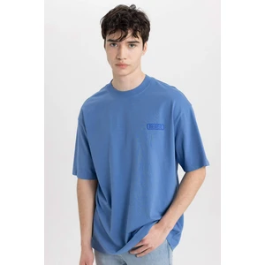 Comfort Regular Fit Rahat Kalıp Bisiklet Yaka Baskılı Kısa Kollu Tişört C2136AX24SM