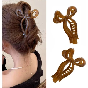 Kadın Ekay Büyük Boy Fiyonk Parlak Kırılmaz Toka 11 cm