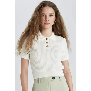 Slim Fit Dar Kesim Polo Yaka Kısa Kollu Triko Tişört N9752AZ24SP