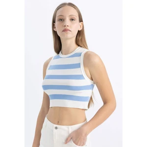Coool Slim Fit Dar Kesim Bisiklet Yaka Çizgili Triko Atlet A8242AX24SP
