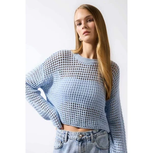 Regular Fit Bisiklet Yaka Kroşe Triko Kazak T4513AZ24SP