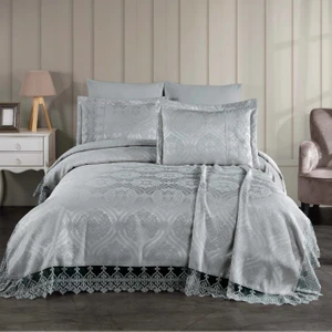 DİA BELLA Sultan 3 Parça Fransız Dantelli Şönil Lux Pike Takımı