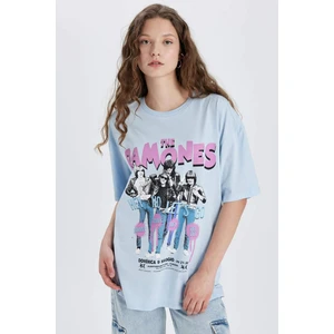 Ramones Oversize Geniş Kalıp Bisiklet Yaka Kısa Kollu Tişört C3772AX24SM
