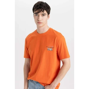 Regular Fit Bisiklet Yaka Baskılı Kısa Kollu Tişört C2130AX24SM