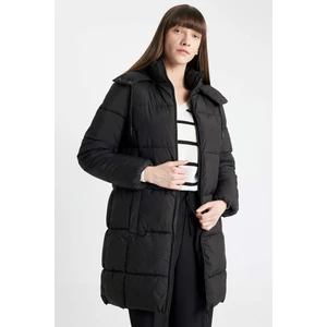Puffer Şişme Uzun Mont Parka Su İtici Regular Kalıp Çıkarılabilir Kapüşonlu A1315AX24WN