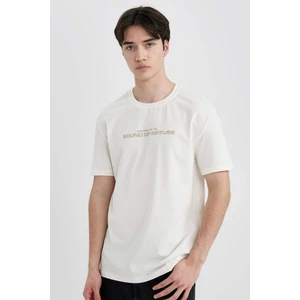 Regular Fit Bisiklet Yaka Baskılı Kısa Kollu Tişört C2082AX24SM