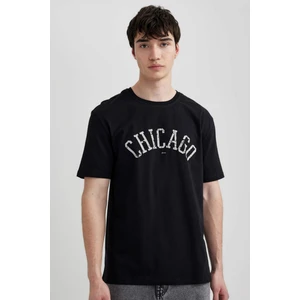 Regular Fit Bisiklet Yaka Baskılı Kısa Kollu Tişört C2137AX24SM