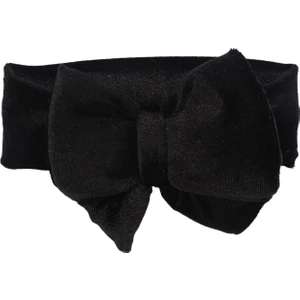 Kız Bebek Siyah Kurdeleli Kadife Bandana