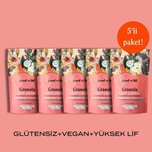 The Good Wild Glütensiz, İlave Şekersiz Granola Çilekli Çikolatalı 5'li Süper Paket