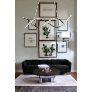 Lumora Modern Tasarım Gri Renk Beyaz Ledli Cafe - Mutfak - Salon 2 Li LED Avize