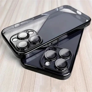 Apple iPhone 16 Pro Max Kılıf Lens ve Hoparlör Toz Korumalı Arkası Şeffaf Kenarı Renkli Silikon Kapak
