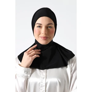 İhvan Online Kadın Çıtçıtlı Bağlamalı Tesettür Hazır Pratik Şal Siyah