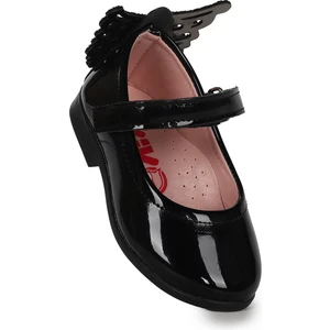 Kiko Kids Friga Kelebek Cırtlı Kız Bebek Babet Ayakkabı Siyah