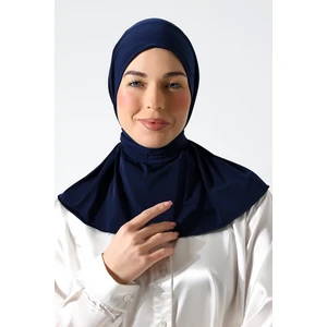 İhvan Online Kadın Çıtçıtlı Bağlamalı Tesettür Hazır Pratik Şal Lacivert