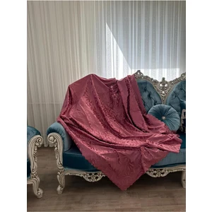 Kaymaz Tabanlı Tay Tüyü Koltuk Örtüsü, Altı Kaymaz Koltuk Şalı, Pembe Kanepe Örtüsü (175 x 210 cm)