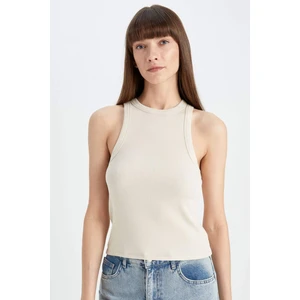 Slim Fit Dar Kesim Halter Yaka Fitilli Kaşkorse Atlet C4078AX24SP