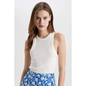 Slim Fit Dar Kesim Halter Yaka Fitilli Kaşkorse Atlet C4078AX24SP