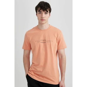 Slim Fit Dar Kesim Bisiklet Yaka Baskılı Kısa Kollu Tişört C2076AX24SM