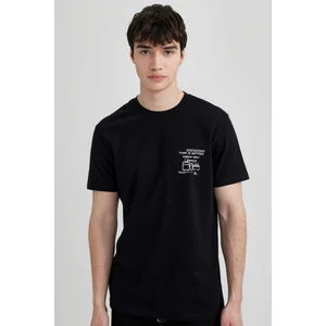 Slim Fit Dar Kesim Bisiklet Yaka Baskılı Kısa Kollu Tişört C2132AX24SM