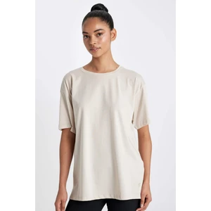 DeFactoFit Oversize Bisiklet Yaka Baskılı Sporcu Kısa Kollu Tişört Z6695AZ24SM