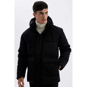 Slim Fit Dar Kesim Astarlı Kapüşonlu Fermuarlı Çift Cepli Kışlık Şişme Mont A3489AX24WN