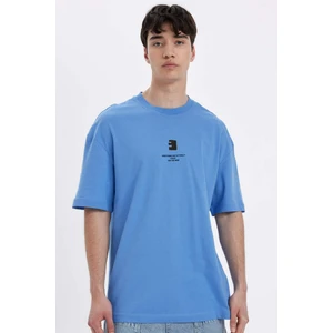 Comfort Regular Fit Rahat Kalıp Bisiklet Yaka Baskılı Kısa Kollu Tişört C5755AX24HS