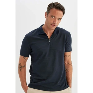 New Regular Fit Fermuarlı Kısa Kollu Basic Düz Polo Tişört C5586AX24SM