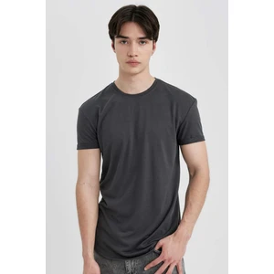 Long Muscle Fit Bisiklet Yaka Basic Düz Kısa Kollu Tişört N2104AZ24SP