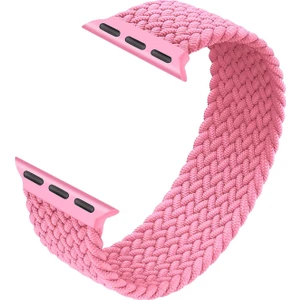Örgü Solo Loop Kordon, Seri 10 46mm, Seri 9/8/7/6/SE/5/4/3 Apple Watch ile Uyumlu 45mm 44mm 42mm Uyumlu Medium Pembe