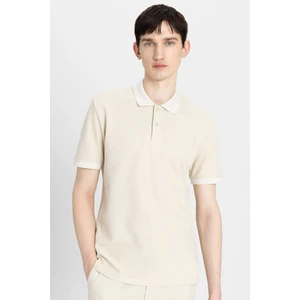 New Regular Fit Waffle Kısa Kollu Basic Düz Polo Tişört B4508AX24SP