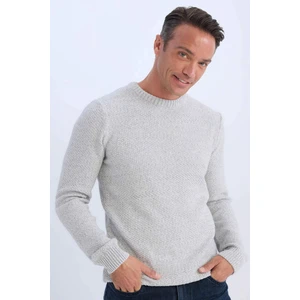 Standart Fit Normal Kesim Bisiklet Yaka Dokulu Basic Düz Triko Kazak R1175AZ24WN