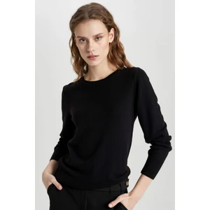 Regular Fit Yumuşak Dokulu Bisiklet Yaka Basic Düz Triko Kazak F7091AZ24WN