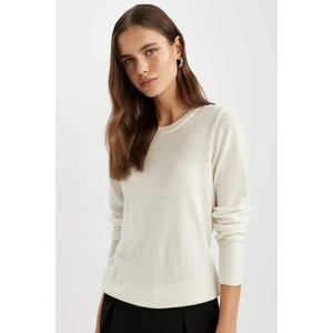 Regular Fit Yumuşak Dokulu Bisiklet Yaka Basic Düz Triko Kazak F7091AZ24WN